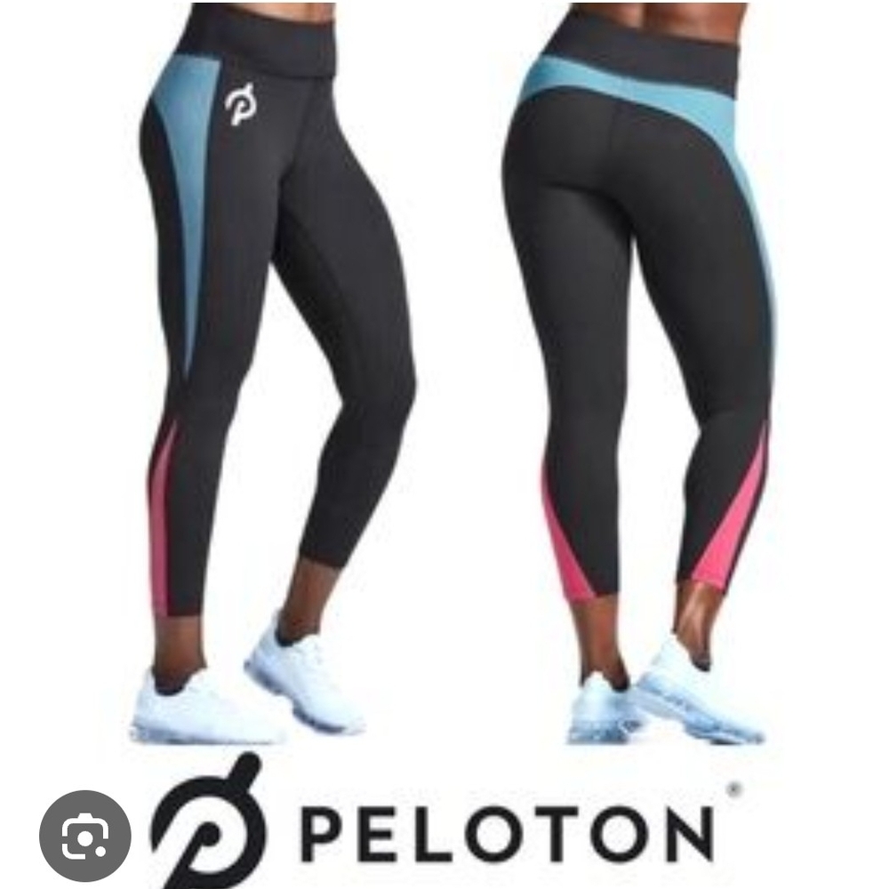 Peloton Women's Black and Blue Swim Leggings